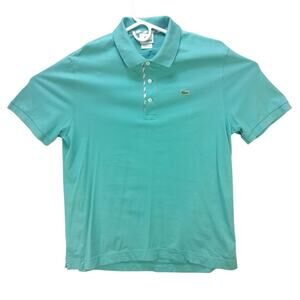 Womens Vintage lacoste Polo Teal size 6 100% cotton Embroidered logo
